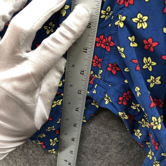 J. Crew 6'' Stretch Eco Swim Trunk Mens XL Jumping Flowers Blue Floral Lined - Picture 5 of 10